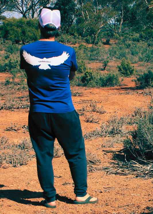 T-Shirt - Blue with White Crow